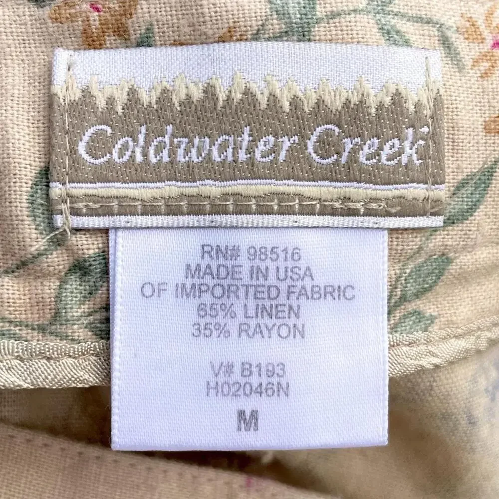 90s Coldwater Creek linen cottage rose floral skirt